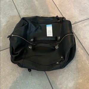 Genuine black leather duffle